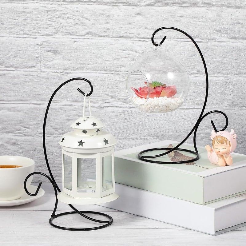 Kenning 16 Pcs 9 Inch Iron Ornament Display Stand Christmas Tree Hanging Holder for Glass Globes & Baubles, Home Decor Rack, Black - Image 3